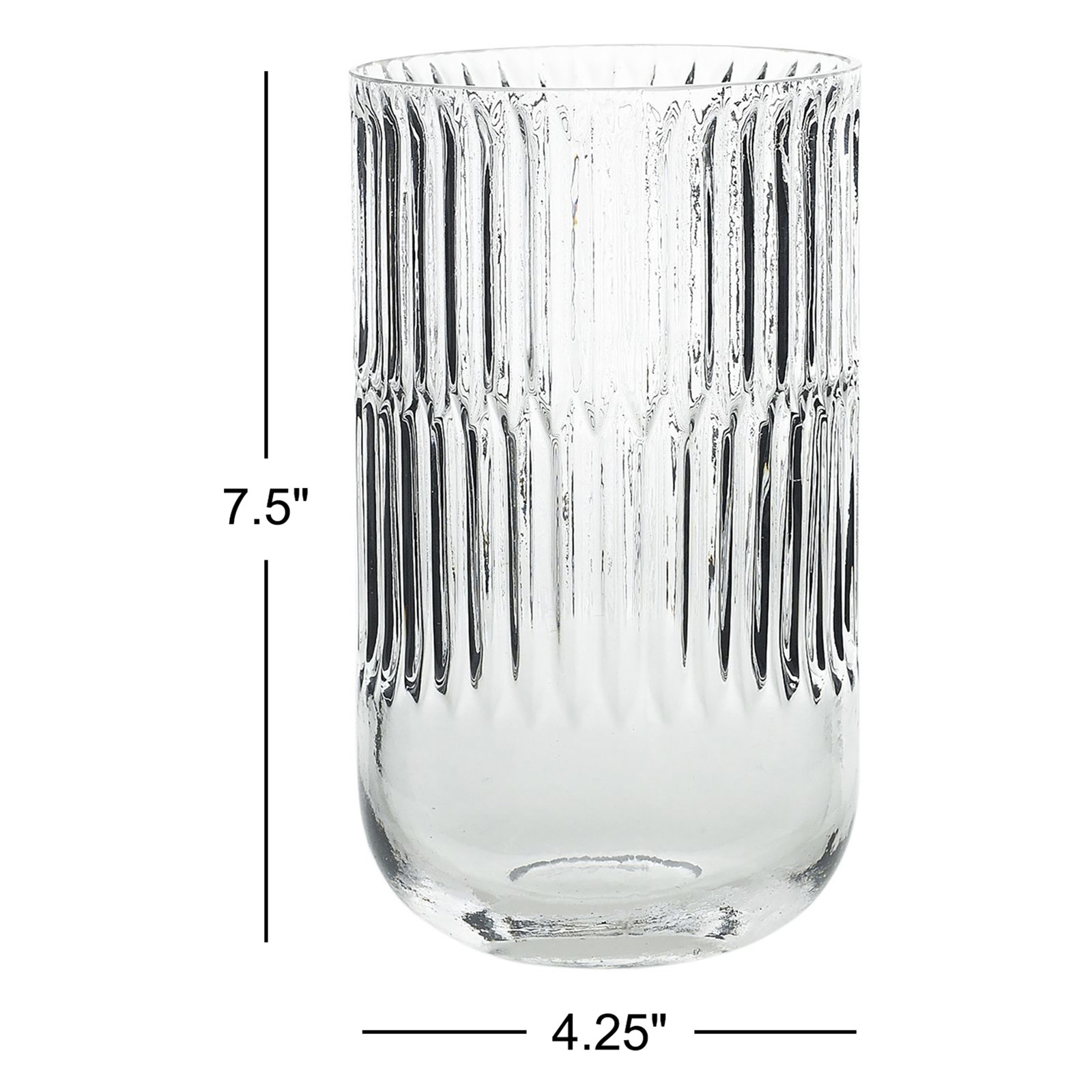 Eldin Table Vase, 7.5" H x 4.25" W x 4.25" D