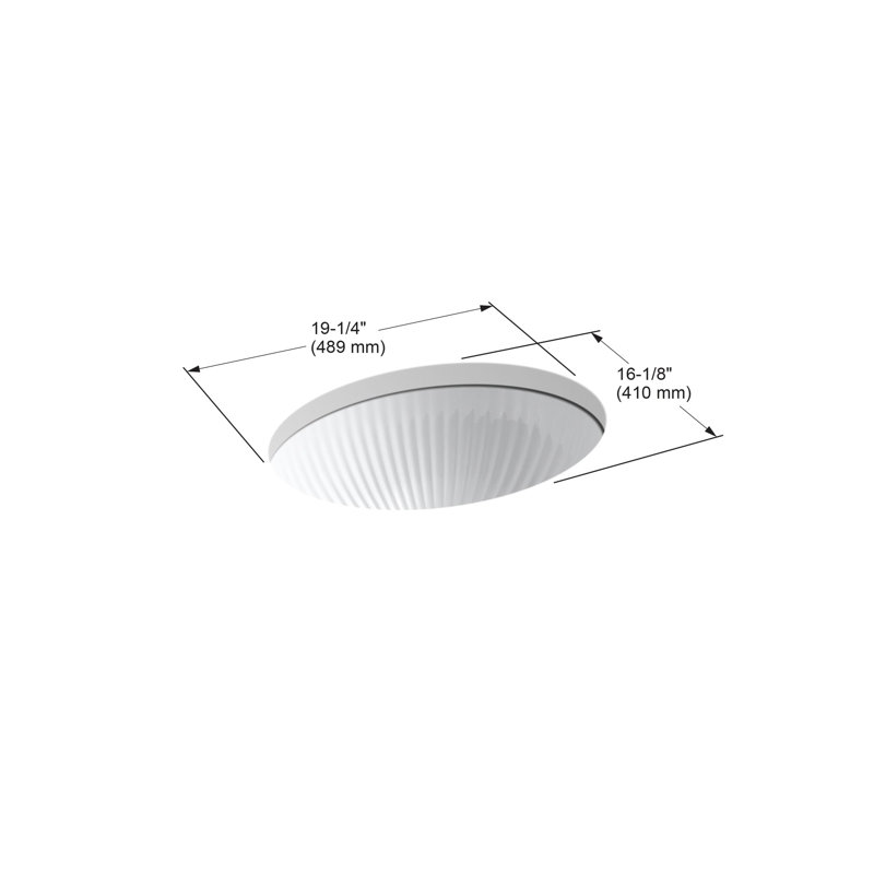 Linia Ceramic Oval Undermount Bathroom Sink, White