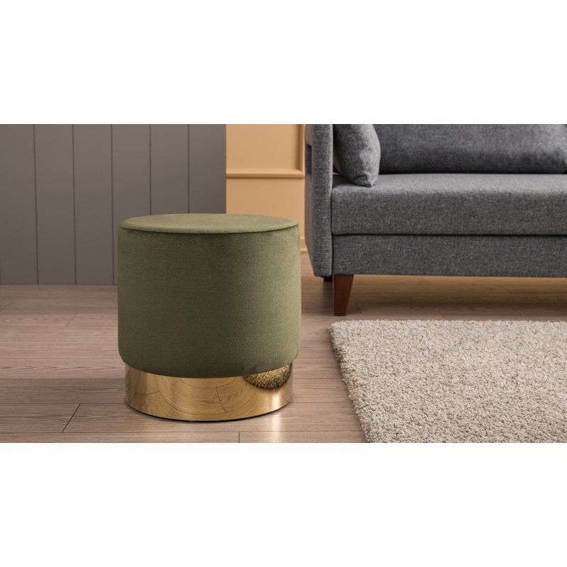 Repose-pieds rond 15,7 po Frasure, 100 % polyester vert