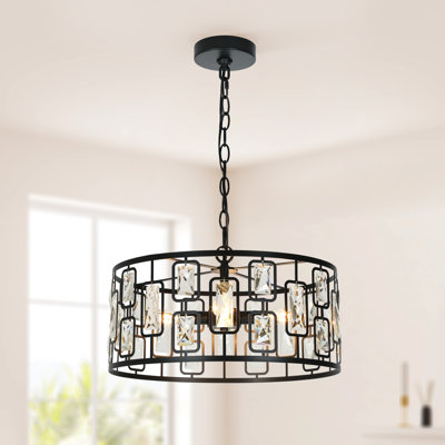 Baconton 4 - Light Drum Chandelier With Crystal Accents