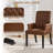 Tufted Upholstered High Back Dining Armchair, Faux Leather-1544929037