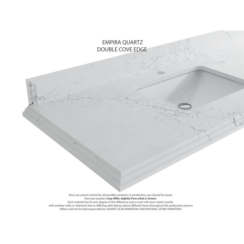 36'' Single Bathroom Vanity with Quartz Top, Empira White