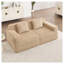 Canapé modulaire moderne en velours côtelé, canapé désossé avec siège profond et coussins décoratifs - brun clair-129098667