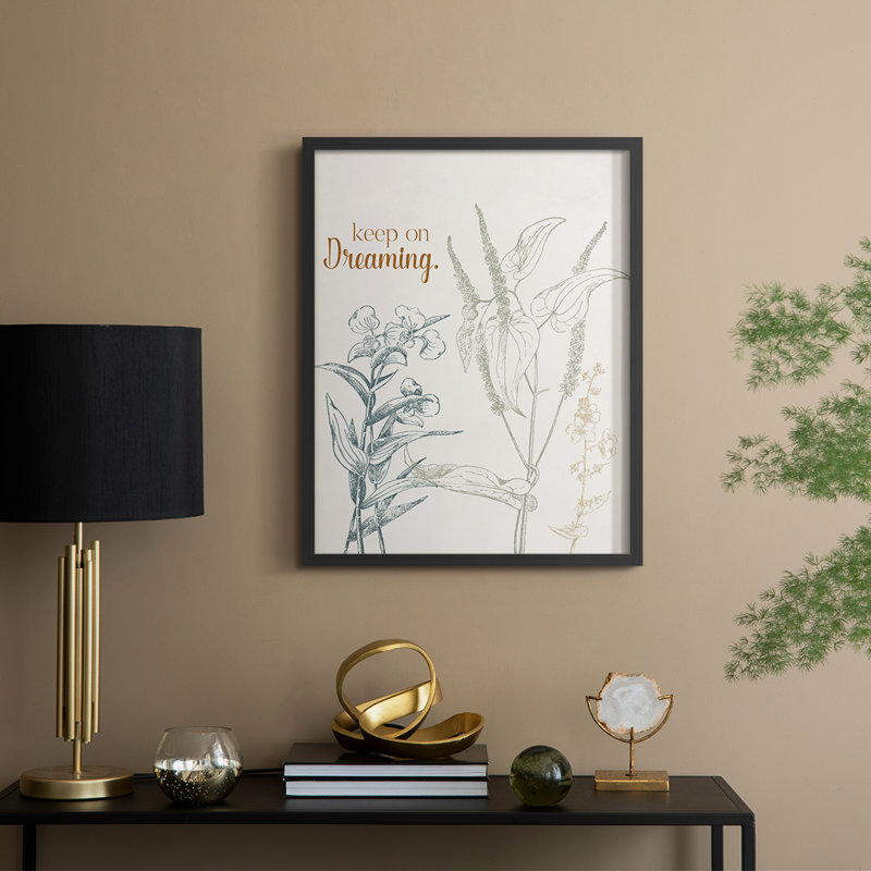 «Keep on Dreaming», reproduction encadrée - bois massif, Noir, H 30 po x l 24 po