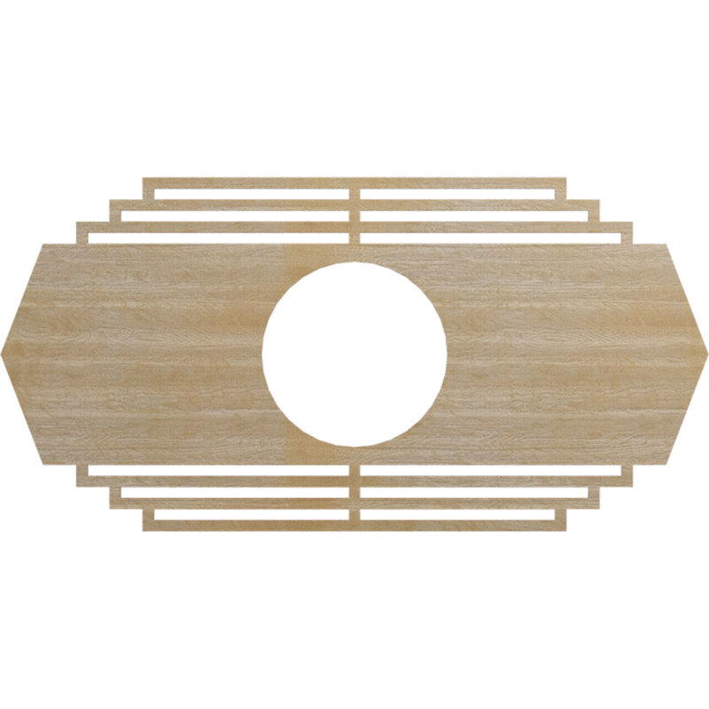 Médaillon de plafond en bois Chrysler, Hickory, H 8 po x l 16 po x P 0,38 po