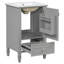 Meuble-lavabo de 20 po avec lavabo en céramique, pieds en bois massif, meuble-lavabo autoportant avec armoire de rangement, tiroirs et portes à fermeture en douceur, support de rangement-1315829080