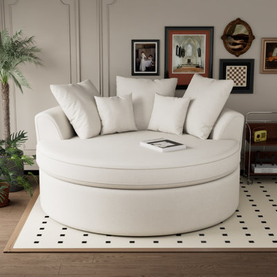 CanapÃ© rond moderne avec coussins moelleux