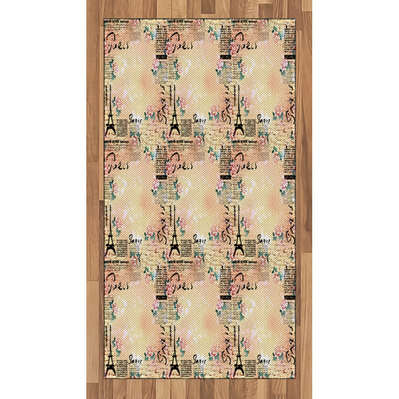 Pale Pink High Density Long Fiber Poly Threads Decorative Area Rug Carpet, Rectangle 2'7" x 5'