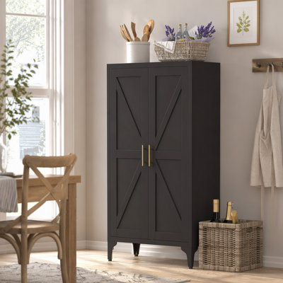 Armoire de rangement en métal avec 2 portes réglables pour garde-manger en métal