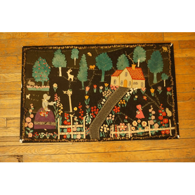Antique Applique America Flat Weave Quilted Rug