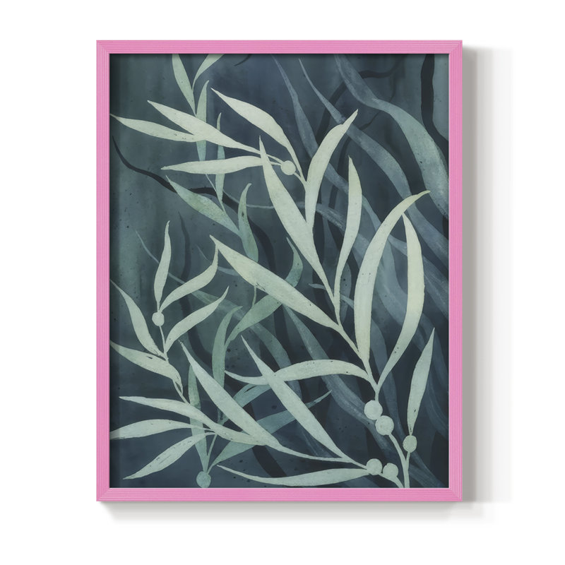 Deep Blue Forest II, reproduction encadrée - bois massif, H 21 po x l 17 po, Rose