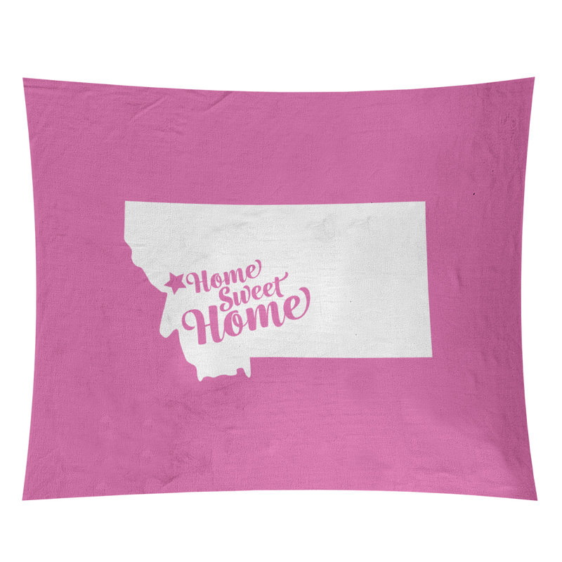 Tapisserie Home Sweet Missoula, H 68 po x l 80 po, Rose