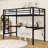 Metal Loft Bed With Desk, Charging Station And LED Lights-572652793