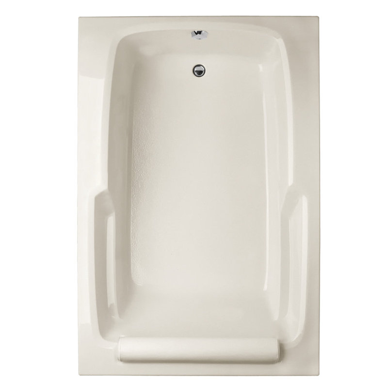 Duo 60'' L Air Bathtub, Biscuit, Satin Brass