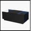 Table basse à DEL, centre de table moderne avec finition ultrabrillante et plateau en verre, table basse avec compartiment de rangement ouvert et 2 tiroirs cachés pour le salon-253267030