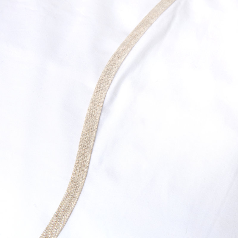 Skylar Sheet Set, Twin Sheet Set with 1 Pillowcase, White/Flax