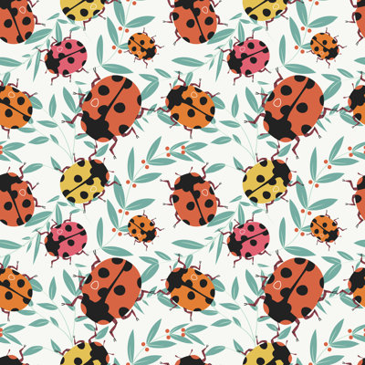 Ablie Ladybug Pattern - Wrapped Canvas Print