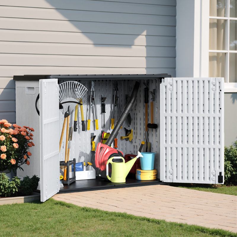 4 Ft. W X 2 Ft. D Outdoor Resin Horizontal Storage Shed, White