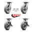 8 Inch Thermoplastic Rubber Swivel Caster Set 2 Swivel Locks 2 Brakes SCC