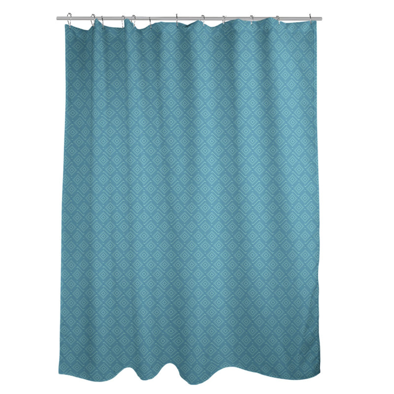 Rideau de douche simple Maze Square, Bleu