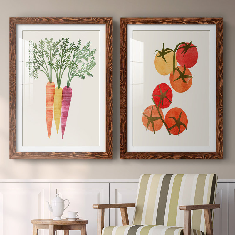 Organic Veg III - reproduction encadrée de qualité supérieure - prête à être accrochée, H 27,5 po x l 75 po x P 1,5 po