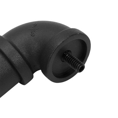 Black Carbon Steel Adjustable 2.5cm Bay Window Single Curtain Rod