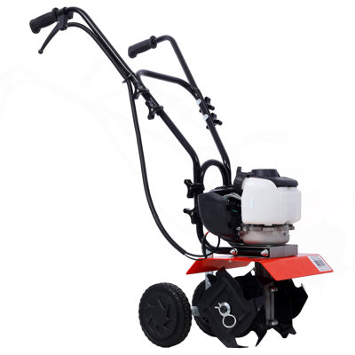 Mini Tiller Cultivator, Powerful 37.7Cc 4-Stroke Viper Engine, Gear Drive Transmission, Mini Cultivator With 4-Cycle  Engine