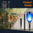12 Packs 12LED Solar Tiki Torches with Flickering Flame, Auto On/Off,Blue