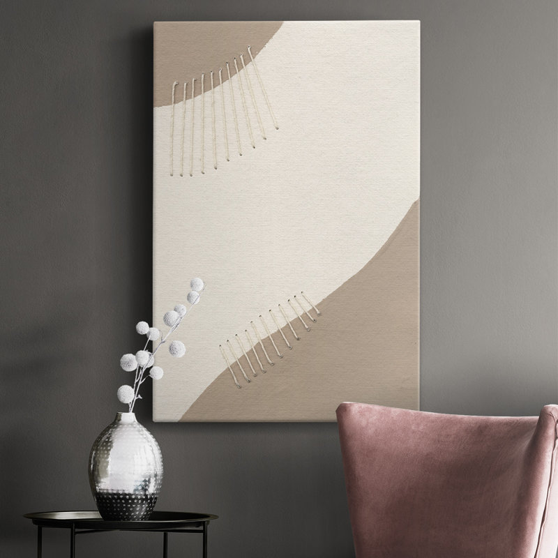 Neutral Stitches III - impression sur toile tendue, H 18 po x l 12 po x P 1 po