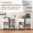 2-Door Wine Bar Cabinet Kitchen Sideboard Buffet with Drawer & Adjustable Shelves
