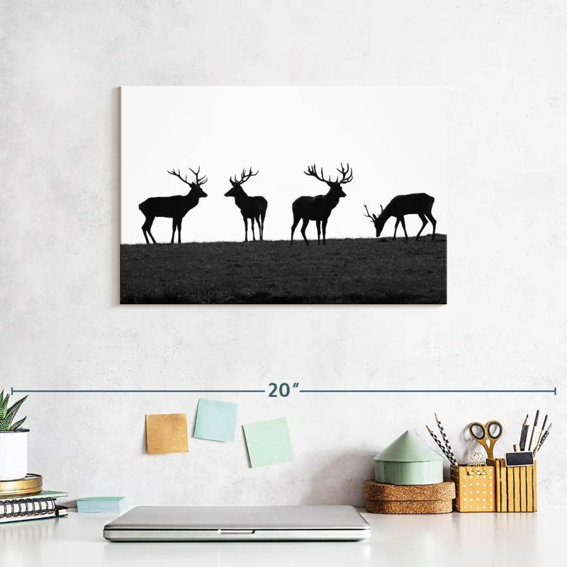 Silhouettes de cerf élapier Brampt, H 8 po x l 12 po