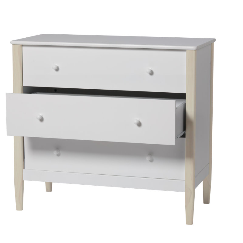 Commode 3 tiroirs Little Seeds Clover, White / Whitewash Natural
