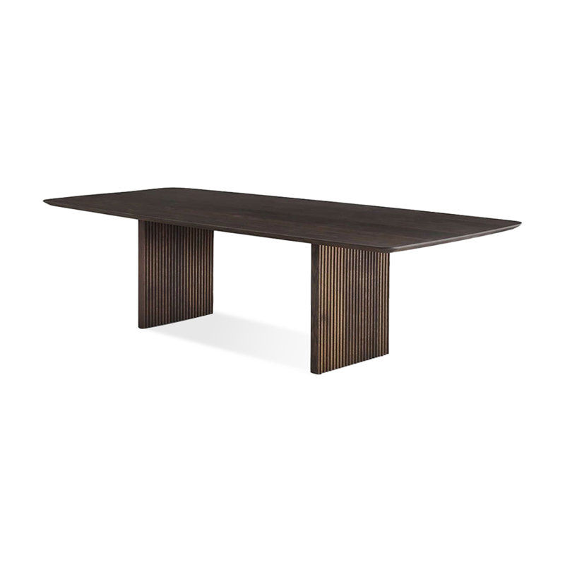 Bureau rectangulaire en bois massif Nut-Brown, H 29,53 po x l 94,49 po x P 35,43 po, Brun noisette