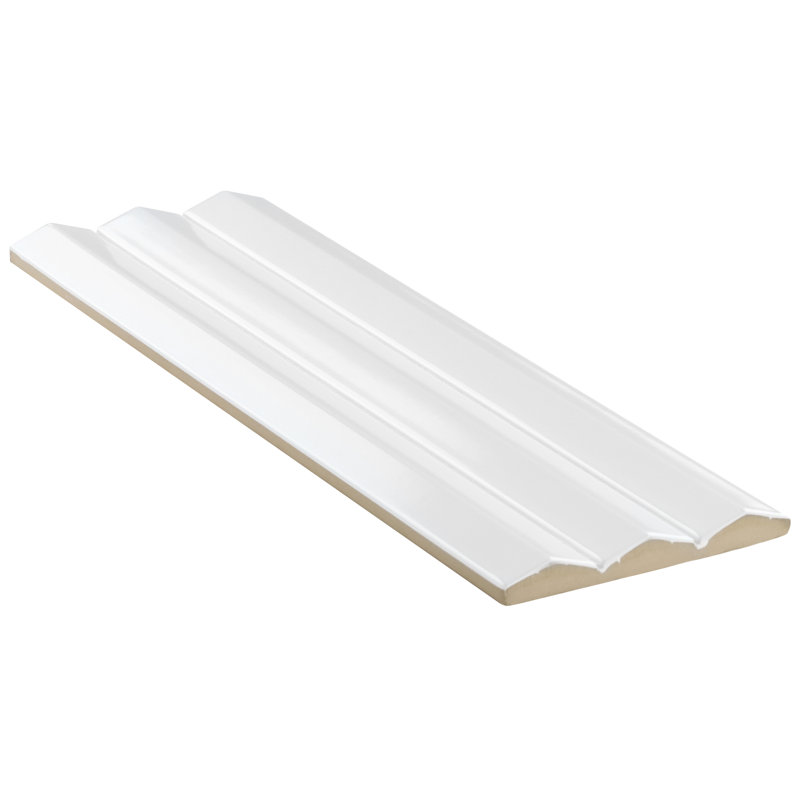 Carreau de porcelaine poli 3D 5 po x 16 po Apex, Ivoire