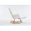 Chaise berçante rembourrée en tissu avec repose-pieds et dossier haut Teddy-37624799