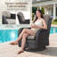 Ensemble de chaises de patio de luxe - Ensemble de 2 chaises de patio en osier toutes saisons et chaise berçante pivotante à dossier haut pour terrasse et osier gris près de la piscine-92686709-92686711