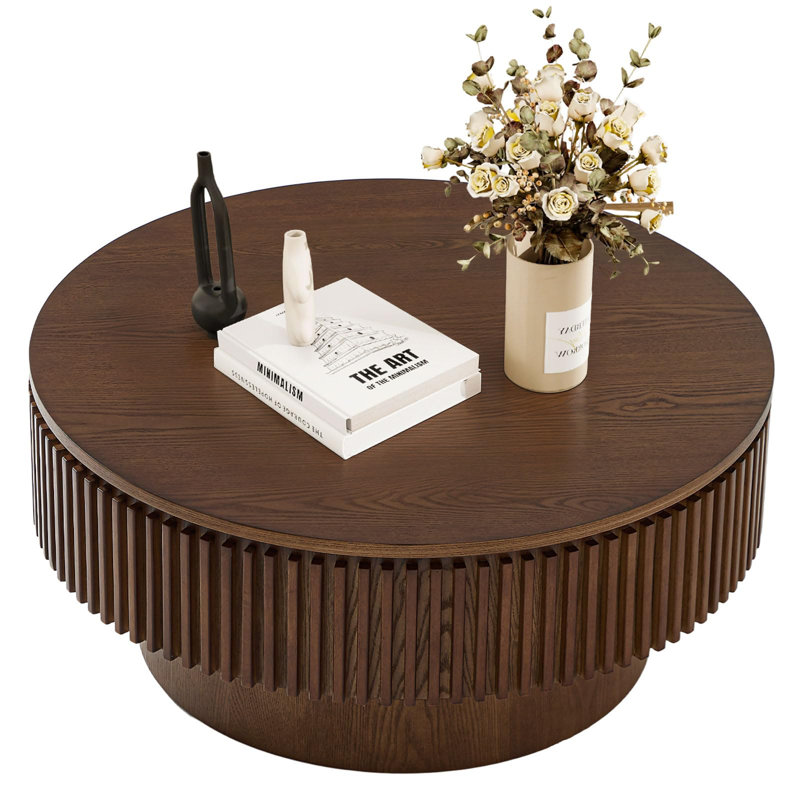 Table basse avec rangement Timeshia, H 14 po x l 31,5 po x P 31,5 po, Noir en double 1