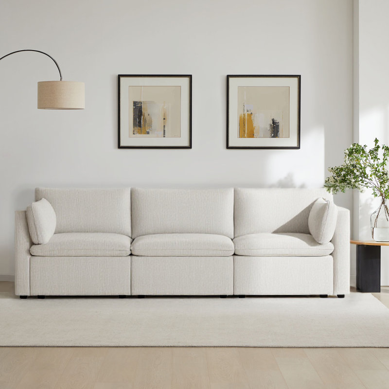 Canapé Greylan, Gris clair, H 35 po x l 114 po x P 35 po, 3