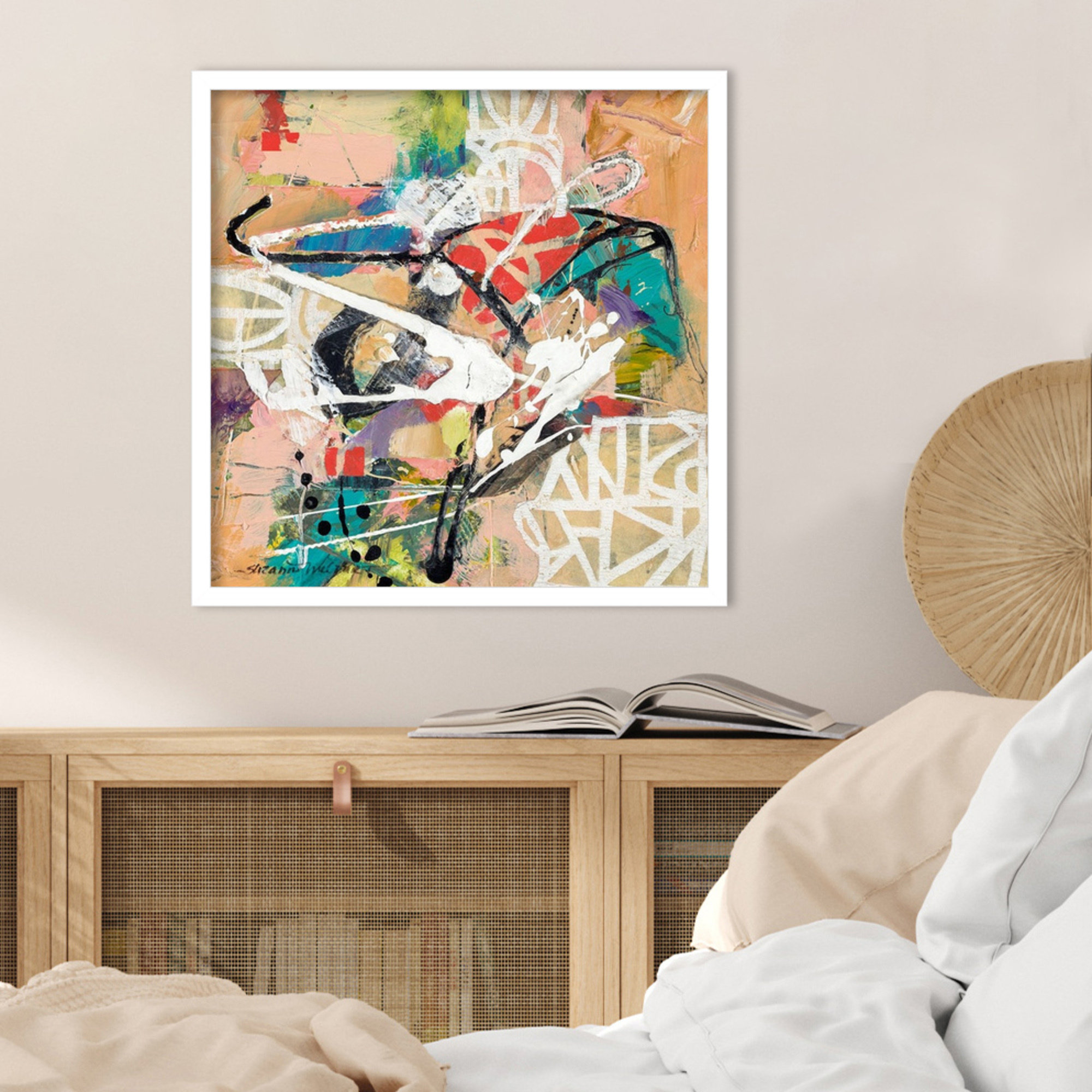 Talk 2 Me by Sutter Wood Framed Wall Art Print, 21" H x 21" W, White