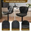 Tabouret de bar pivotant à hauteur réglable pour animaux de compagnie avec dossier, tissu technique résistant aux égratignures, repose-pieds et base en métal noir - Chaise de bar durable pour îlot de cuisine, bar de salle à manger, propriétaires d-1797406736-1806675158