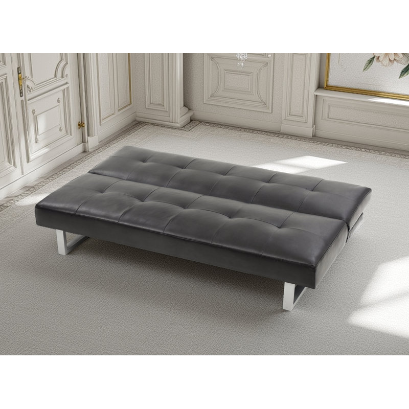 Chroma Faux Leather Sofa Bed, Black Faux Leather