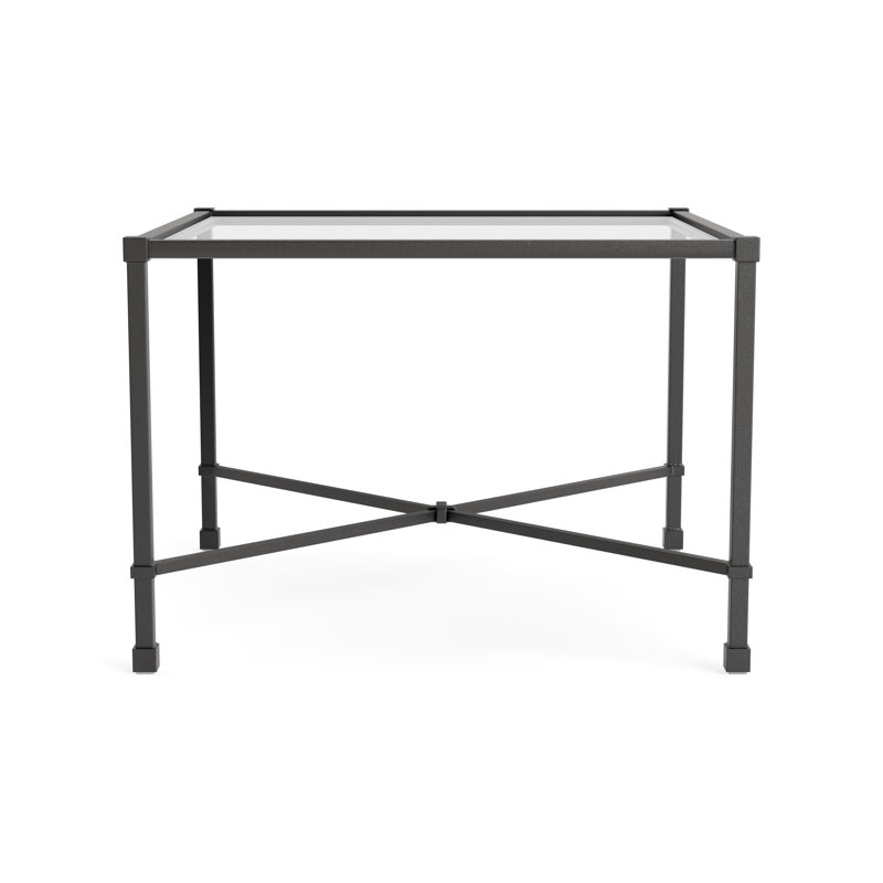 Venetian Outdoor Square Side Table, Textured Pewter