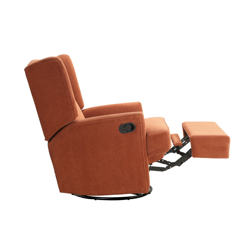 Swivel Reclining Glider, Umber Polyester Blend