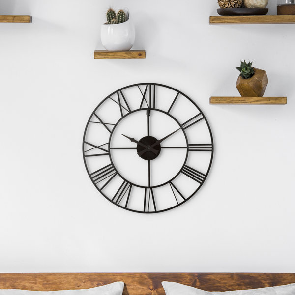 Vintage Clock Iron Hand-Crafted Large Copper Abstract Analog Wall Clock  (60X60 Cms, Brown, Copper)