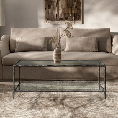 Lalia Modern Hammered Metal 1-Shelf Coffee Table