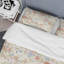 Feuilles et fleurs crème - Ensemble de housse de couette floral - Microfibre de polyester-519150954