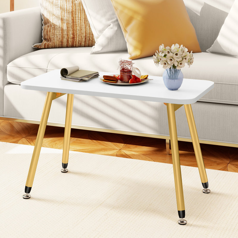 Four Leg Coffee Table, White, Gold