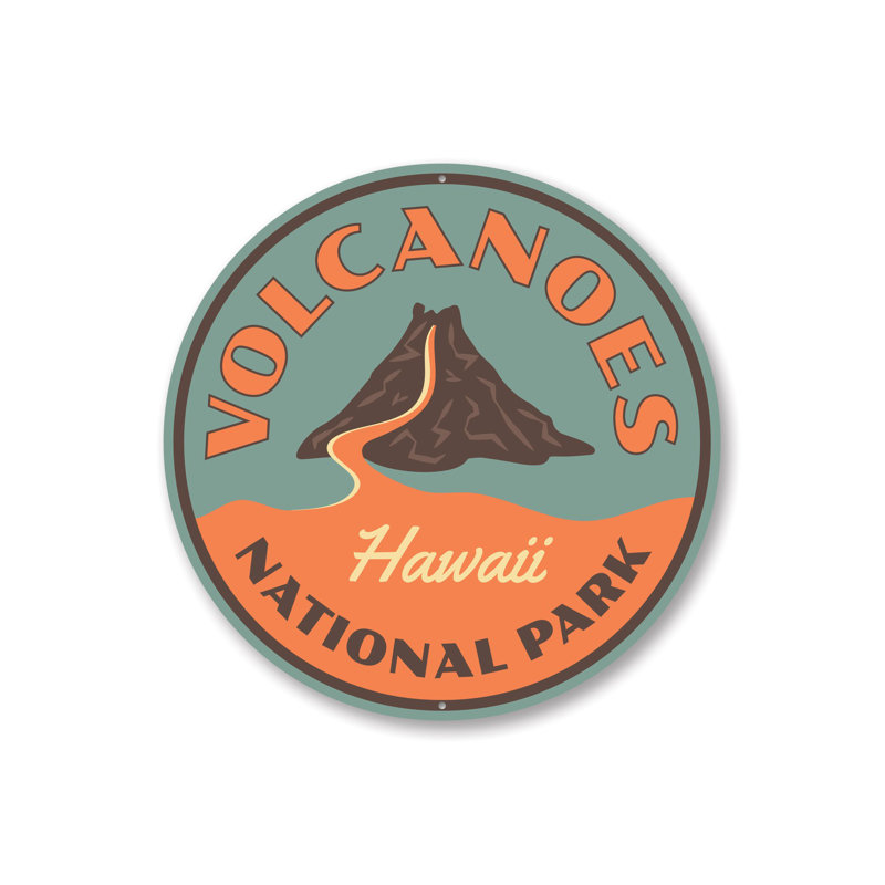 Panneau en aluminium du parc national des volcans, H 12 po x l 12 po x P 0,04 po