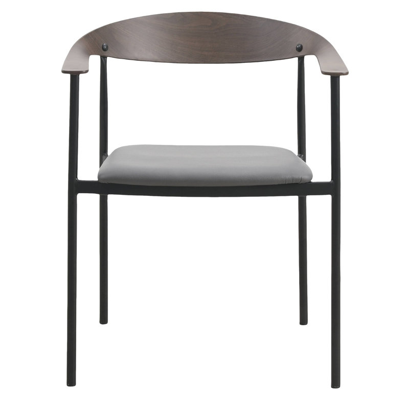 Fauteuil Ickenroth, Siège gris anthracite / cadre noir et brun, Simple