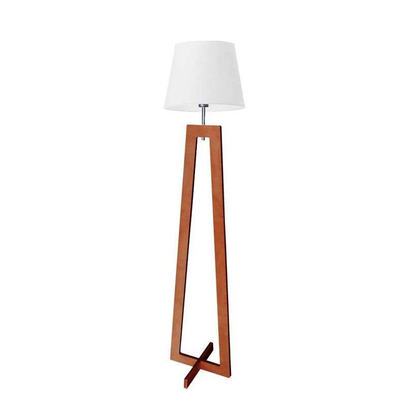 Pip 160cm Novelty Floor Lamp, White/White inside, Mahogany